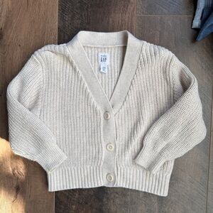 GAP Cream Knit Button-Up Cardigan